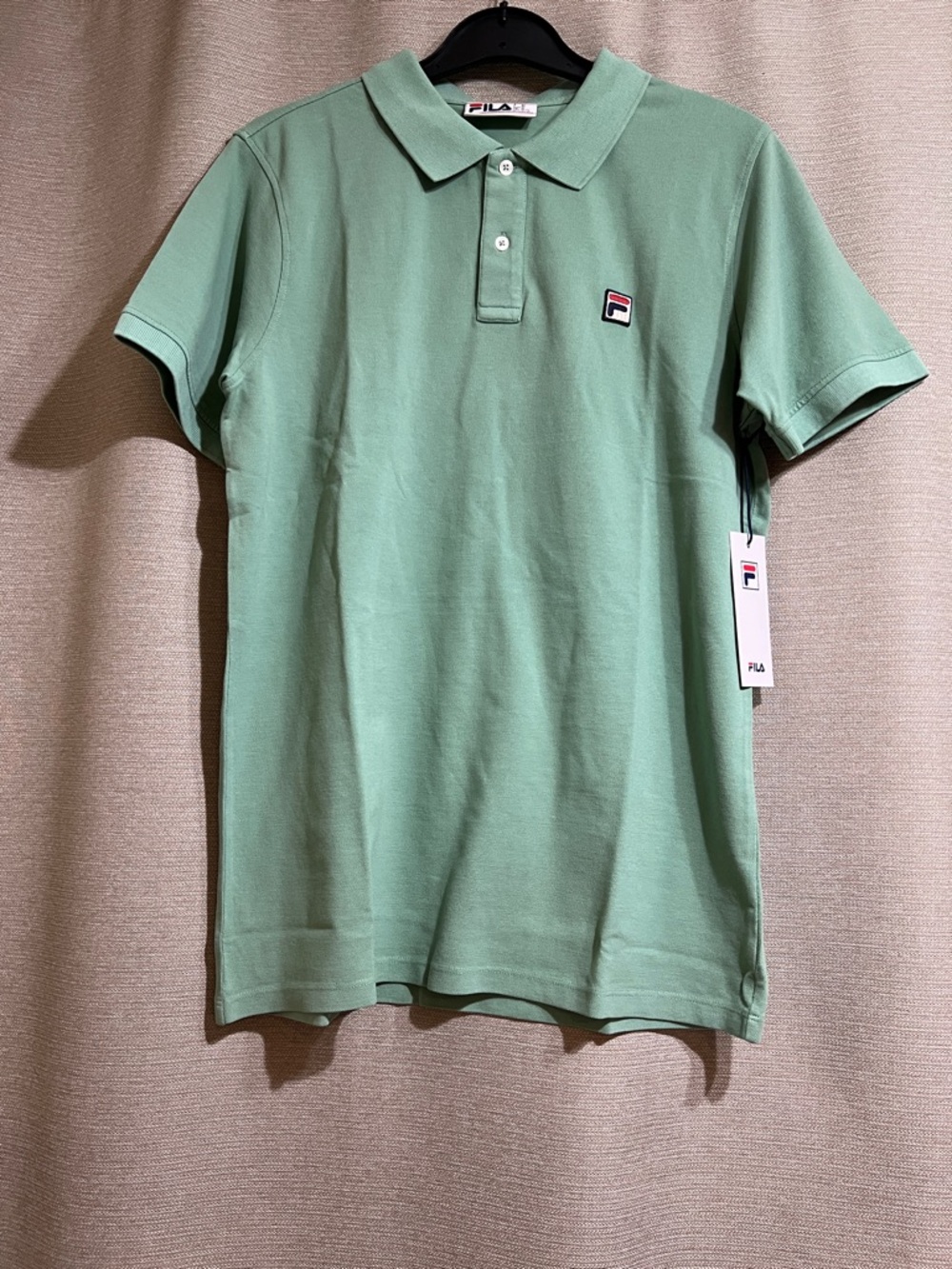 NWT FILA Dante Polo Shirt Sage Green 100% Cotton XL Tennis Preppy
